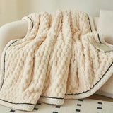 Couverture canape polaire chaude beige