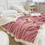 Couverture chaude epaisse rose