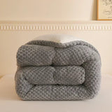 Couverture lestee ultra chaude douce epaisse gris fonce