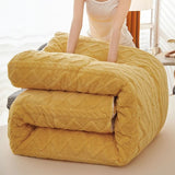Couverture lestee ultra chaude douce epaisse jaune
