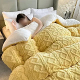 Couverture lestee ultra chaude epaisse jaune