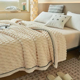 Couverture polaire chaude beige couvre lit