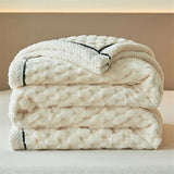 Couverture polaire chaude douce beige