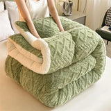 Couverture polaire lestee ultra chaude epaisse vert