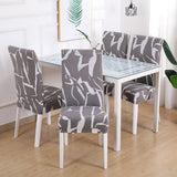 Housse extensible de qualite pour chaise imprime gris