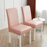 Housses de chaises extensibles simili cuir rose