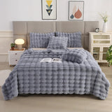 Plaid chaud couvre lit epais gris