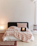 Plaid chaud couvre lit epais rose