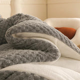 Tissu doux de notre couverture lestee ultra chaude epaisse gris fonce