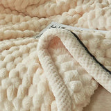 Tissu doux de notre couverture polaire chaude beige