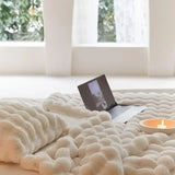 Tissu doux de notre plaid chaud epais blanc
