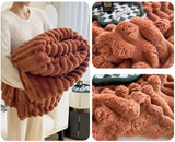 Tissu doux de notre plaid chaud marron pour canape