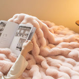 Tissu polaire de notre plaid chaud epais rose