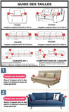 Guide des tailles et mesures pour Housse de canape impermeable rouge