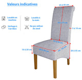 Guide des tailles et mesures pour Housse de chaise xl grande taille universelle