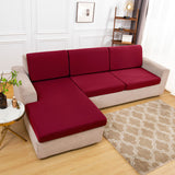 Housse assise de canape angle bordeaux