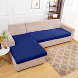 Housse assise de canape angle extensible bleu