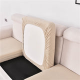 Housse assise de canape angle extensible jacquard beige