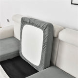 Housse assise de canape angle extensible jacquard gris