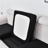 Housse assise de canape angle extensible jacquard noir