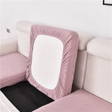 Housse assise de canape angle extensible jacquard rose
