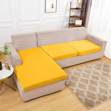 Housse assise de canape angle extensible jaune
