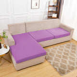 Housse assise de canape angle extensible mauve