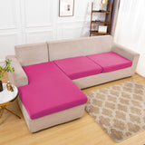 Housse assise de canape angle extensible rose bonbon