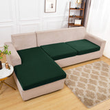Housse assise de canape angle extensible vert imperial