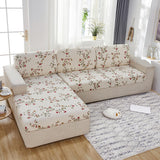 Housse assise de canape angle fleurie