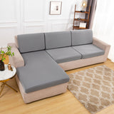 Housse assise de canape angle gris clair