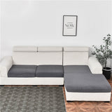 Housse assise de canape angle jacquard gris anthracite