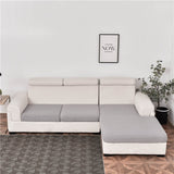 Housse assise de canape angle jacquard gris clair
