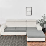 Housse assise de canape angle jacquard gris