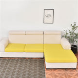 Housse assise de canape angle jacquard jaune