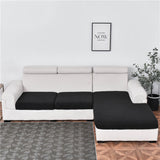 Housse assise de canape angle jacquard noir