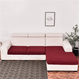 Housse assise de canape angle jacquard rouge