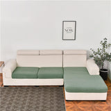 Housse assise de canape angle jacquard vert eau