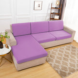 Housse assise de canape angle mauve