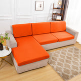 Housse assise de canape angle orange vif