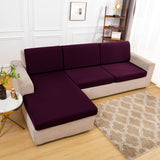 Housse assise de canape angle prune