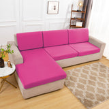 Housse assise de canape angle rose bonbon