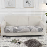 Housse assise de canape blanc et gris