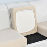 Housse assise de canape extensible jacquard beige