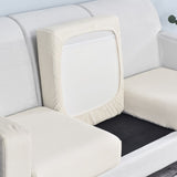 Housse assise de canape extensible jacquard blanc