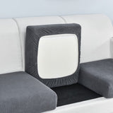 Housse assise de canape extensible jacquard gris anthracite