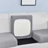 Housse assise de canape extensible jacquard gris clair
