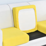 Housse assise de canape extensible jacquard jaune