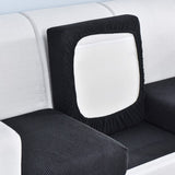 Housse assise de canape extensible jacquard noir