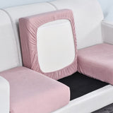 Housse assise de canape extensible jacquard rose